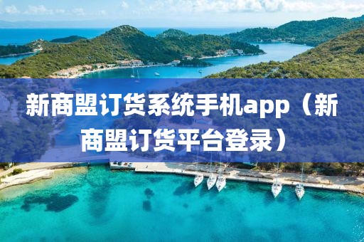 新商盟订货系统手机app（新商盟订货平台登录）